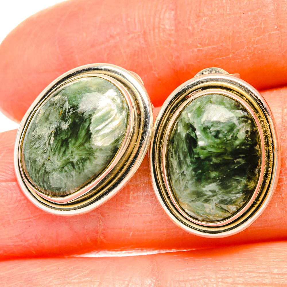 Seraphinite Earrings handcrafted by Ana Silver Co - EARR426622