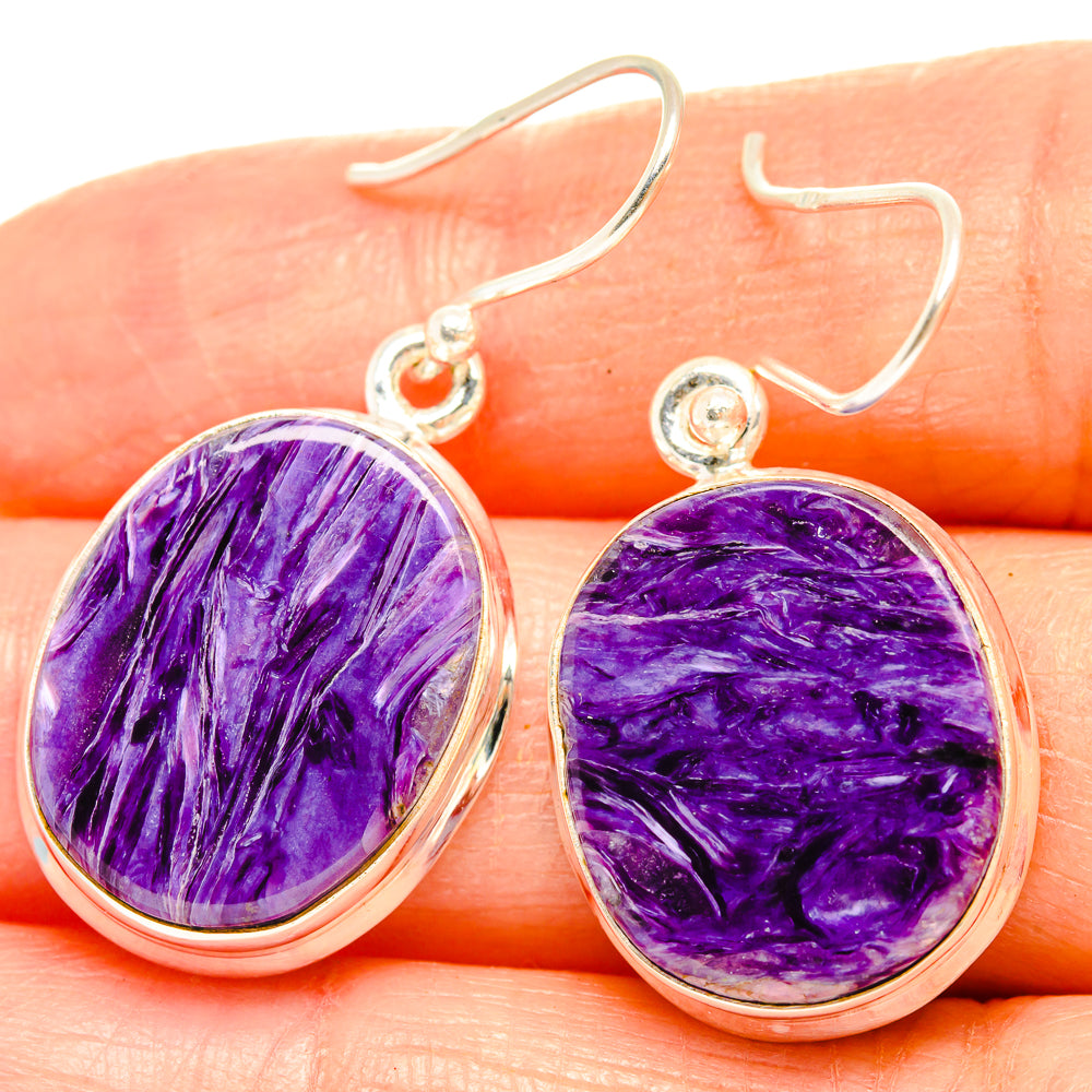 Charoite Earrings handcrafted by Ana Silver Co - EARR426625