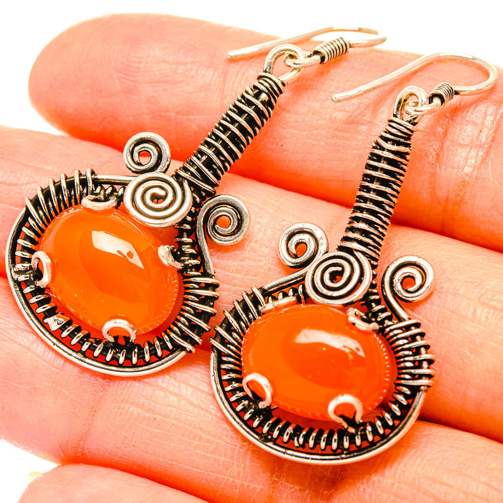 Carnelian Earrings handcrafted by Ana Silver Co - EARR426630