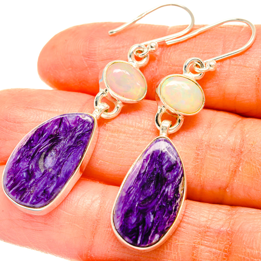 Charoite Earrings handcrafted by Ana Silver Co - EARR426633