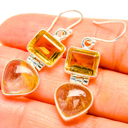 Rutilated Quartz Earrings handcrafted by Ana Silver Co - EARR426634
