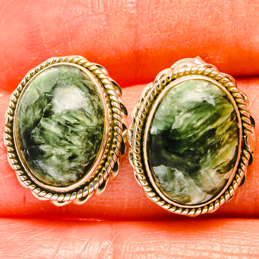 Seraphinite Earrings handcrafted by Ana Silver Co - EARR426638