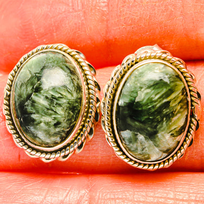 Seraphinite Earrings handcrafted by Ana Silver Co - EARR426638