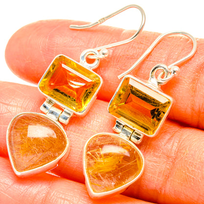 Rutilated Quartz Earrings handcrafted by Ana Silver Co - EARR426644
