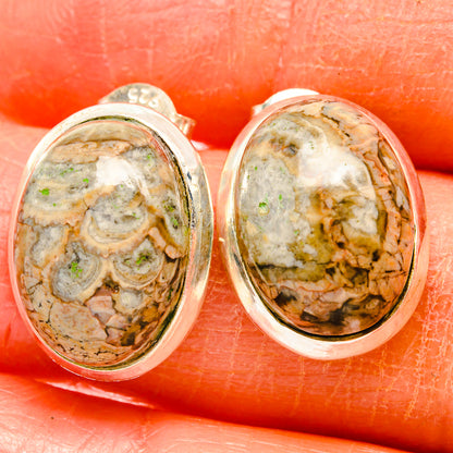 Mushroom Rhyolite Earrings handcrafted by Ana Silver Co - EARR426651