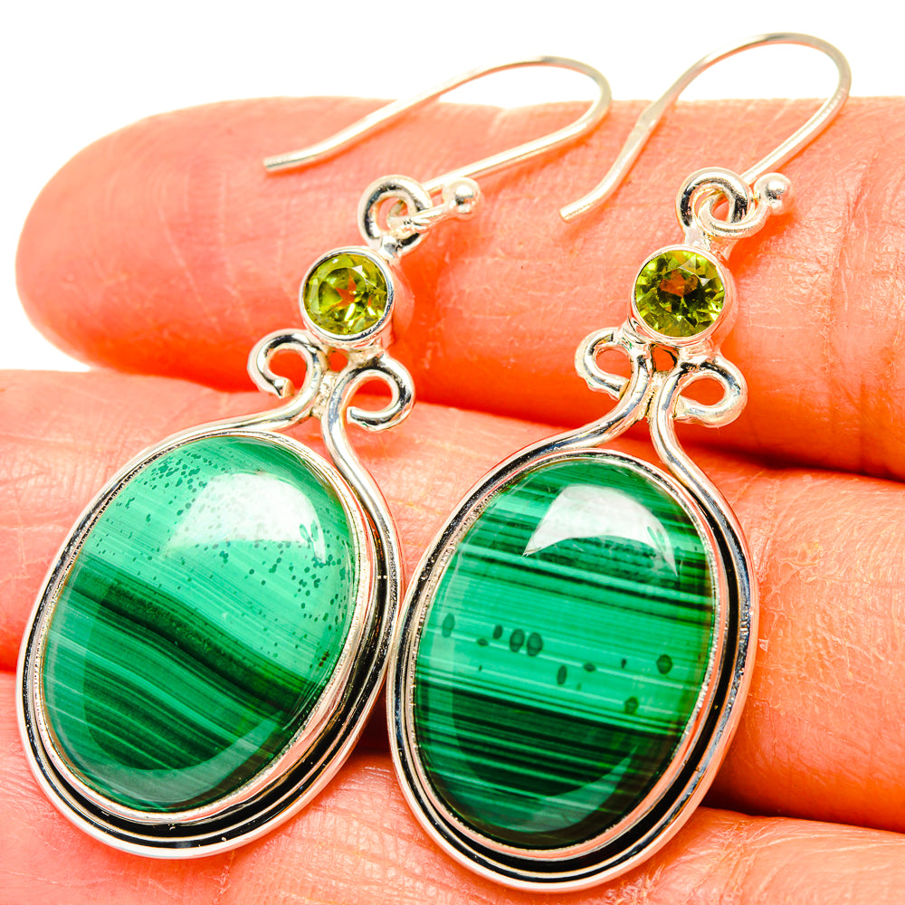 Malachite Earrings handcrafted by Ana Silver Co - EARR426653