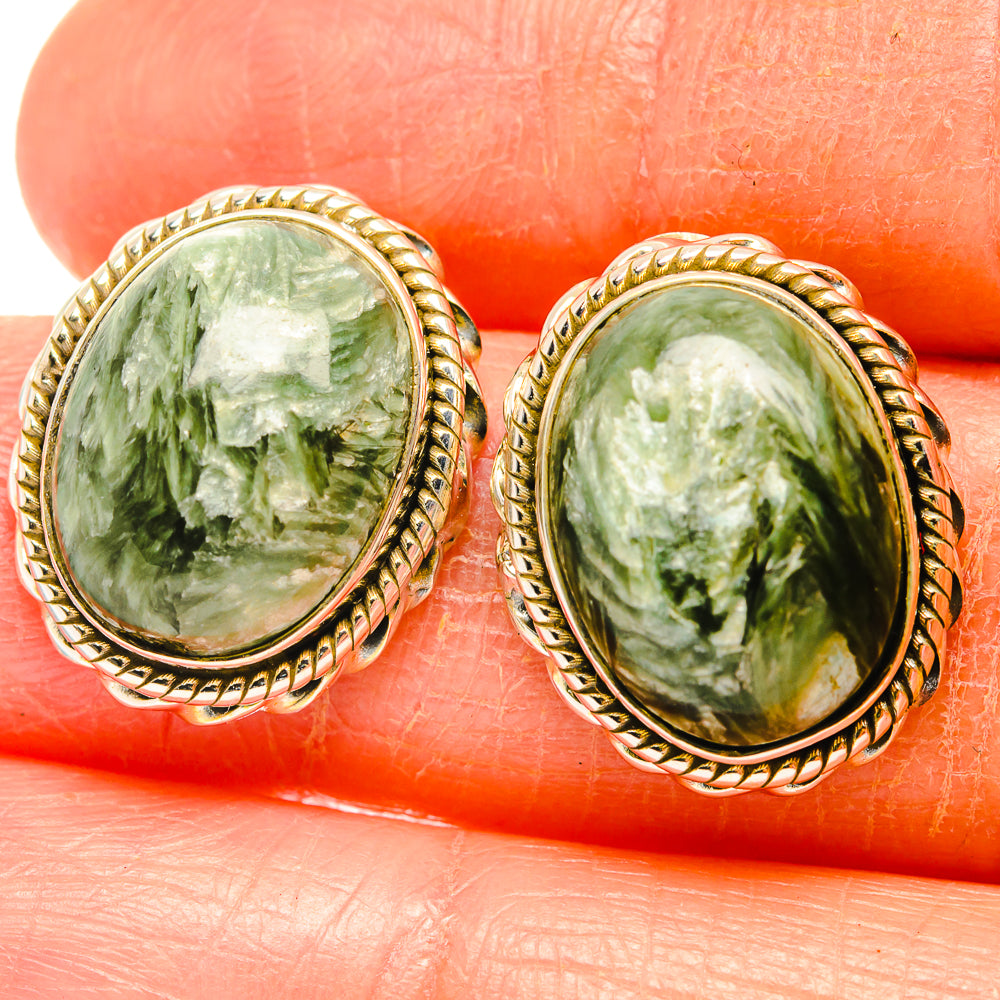 Seraphinite Earrings handcrafted by Ana Silver Co - EARR426654