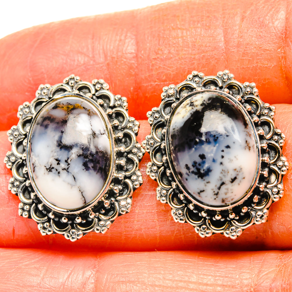 Dendritic Opal Earrings handcrafted by Ana Silver Co - EARR426661