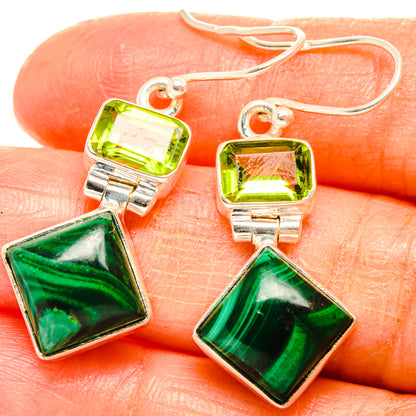 Malachite Earrings handcrafted by Ana Silver Co - EARR426663