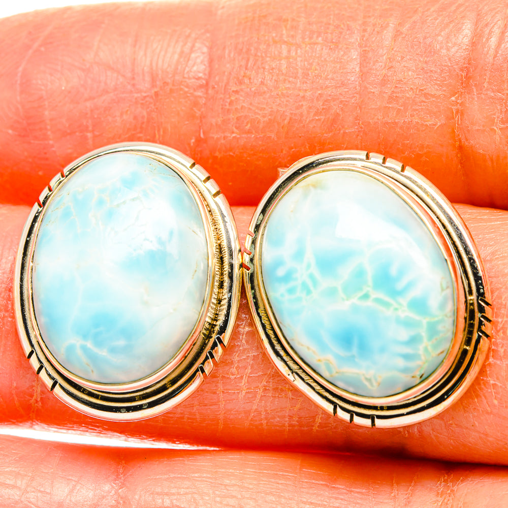Larimar Earrings handcrafted by Ana Silver Co - EARR426665