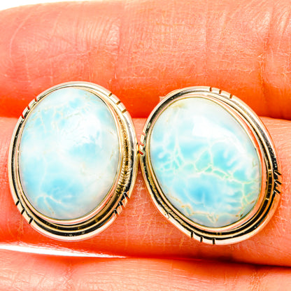 Larimar Earrings handcrafted by Ana Silver Co - EARR426665