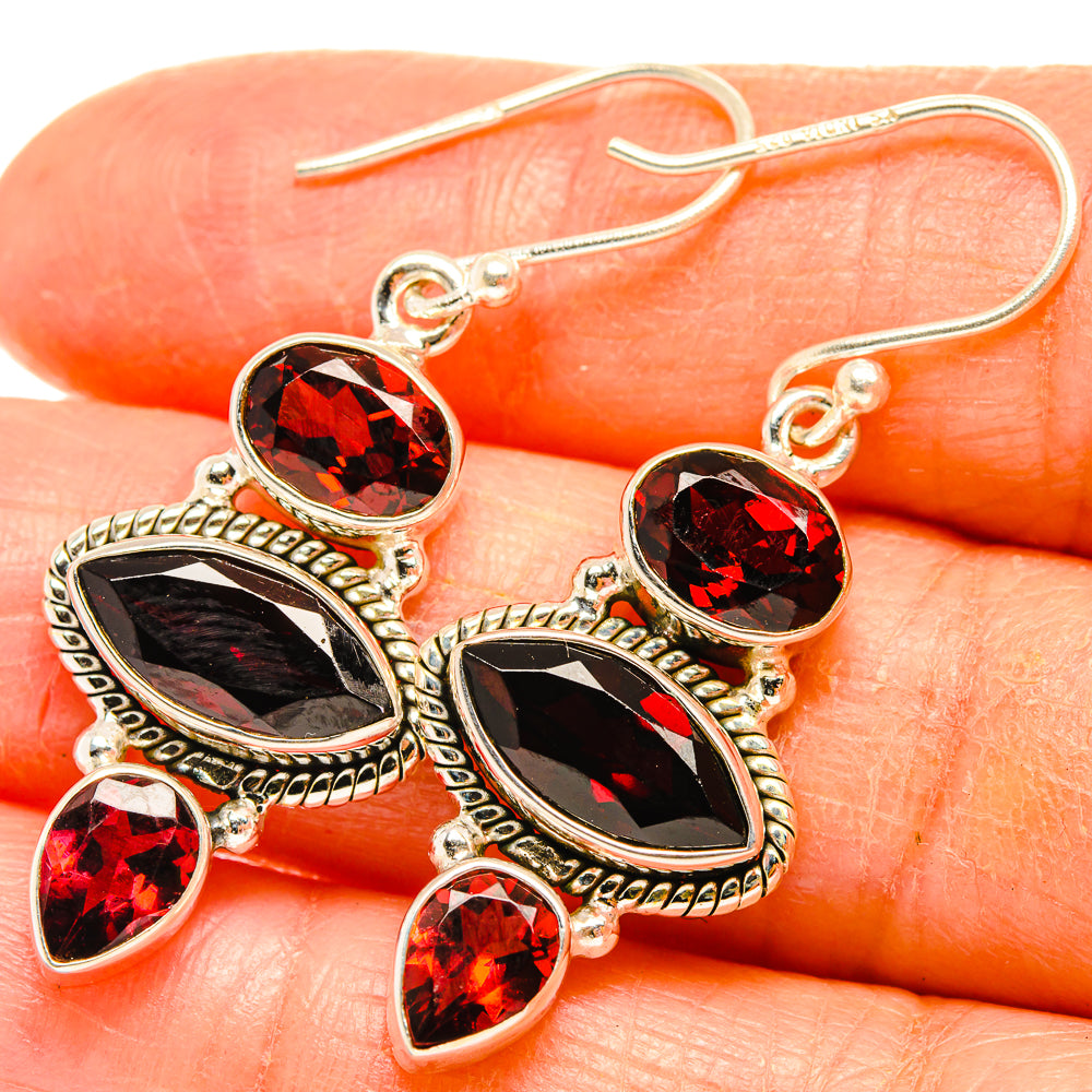 Garnet Earrings handcrafted by Ana Silver Co - EARR426673