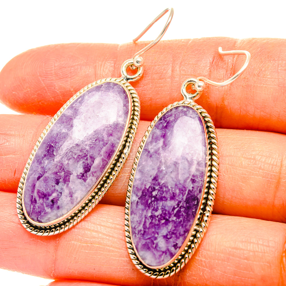 Lepidolite Earrings handcrafted by Ana Silver Co - EARR426679