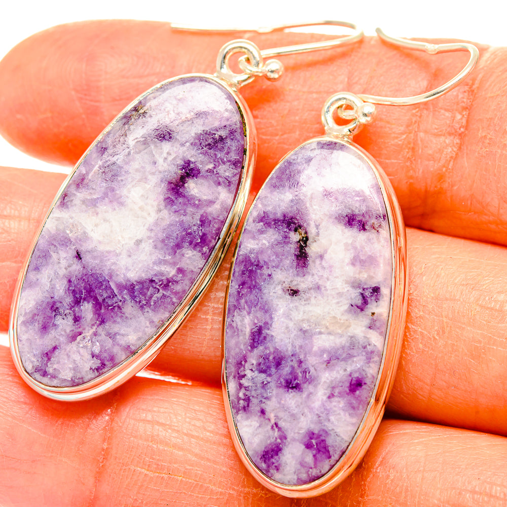 Lepidolite Earrings handcrafted by Ana Silver Co - EARR426683
