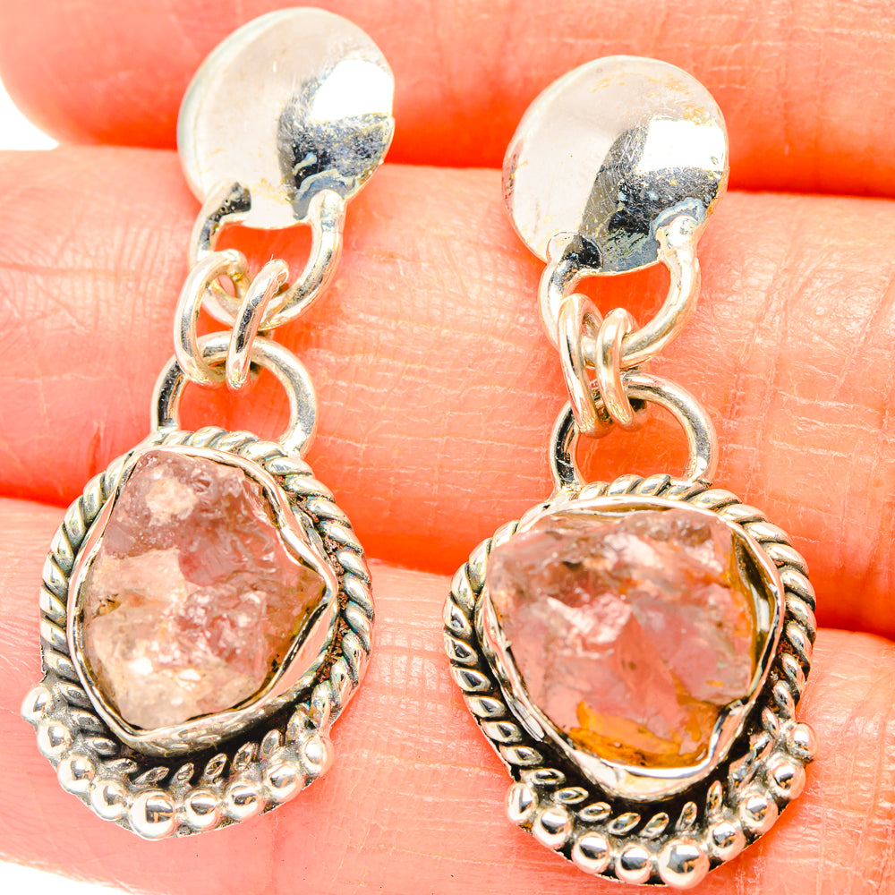 Rose Quartz Earrings handcrafted by Ana Silver Co - EARR426688