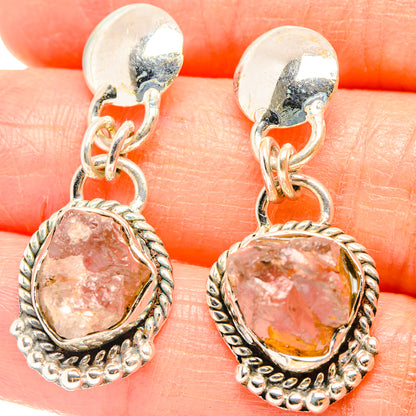 Rose Quartz Earrings handcrafted by Ana Silver Co - EARR426688