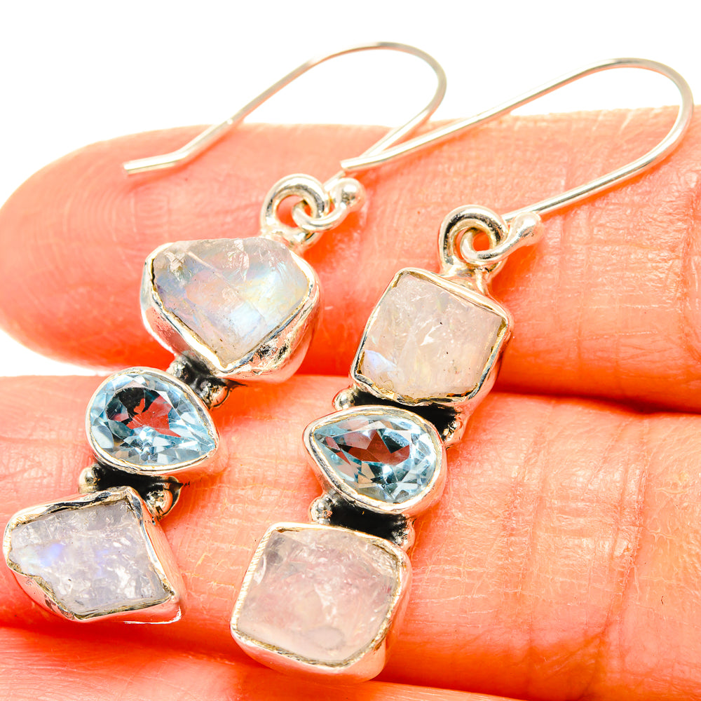 Rainbow Moonstone Earrings handcrafted by Ana Silver Co - EARR426708