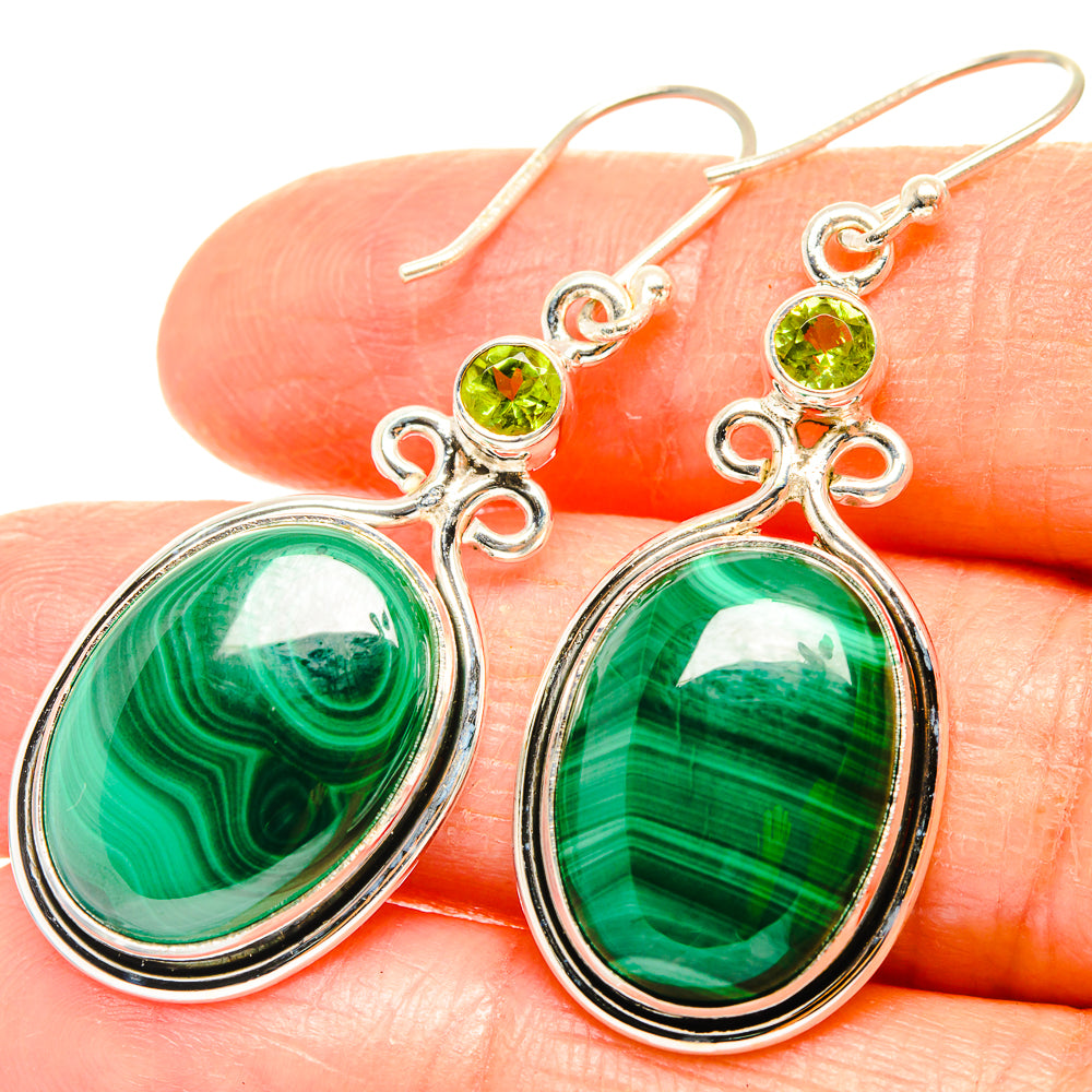 Malachite Earrings handcrafted by Ana Silver Co - EARR426710