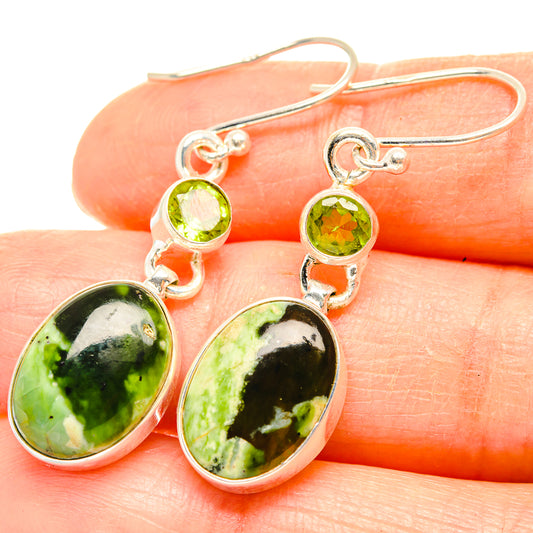 Australian Green Opal Earrings handcrafted by Ana Silver Co - EARR426717