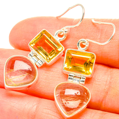 Rutilated Quartz Earrings handcrafted by Ana Silver Co - EARR426723
