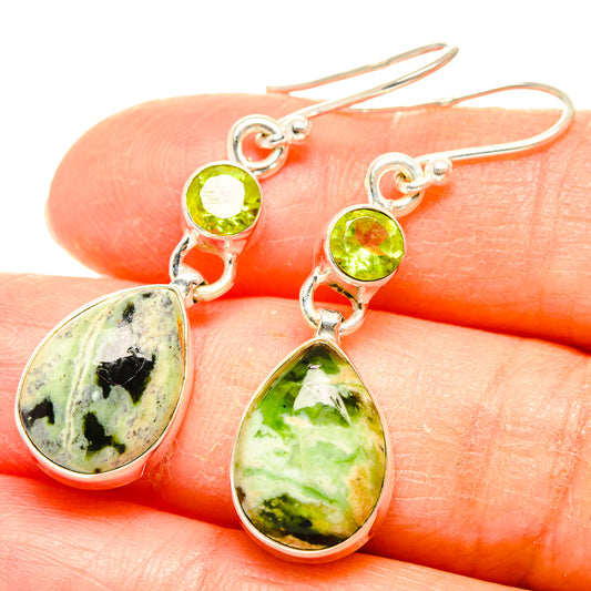 Australian Green Opal Earrings handcrafted by Ana Silver Co - EARR426724