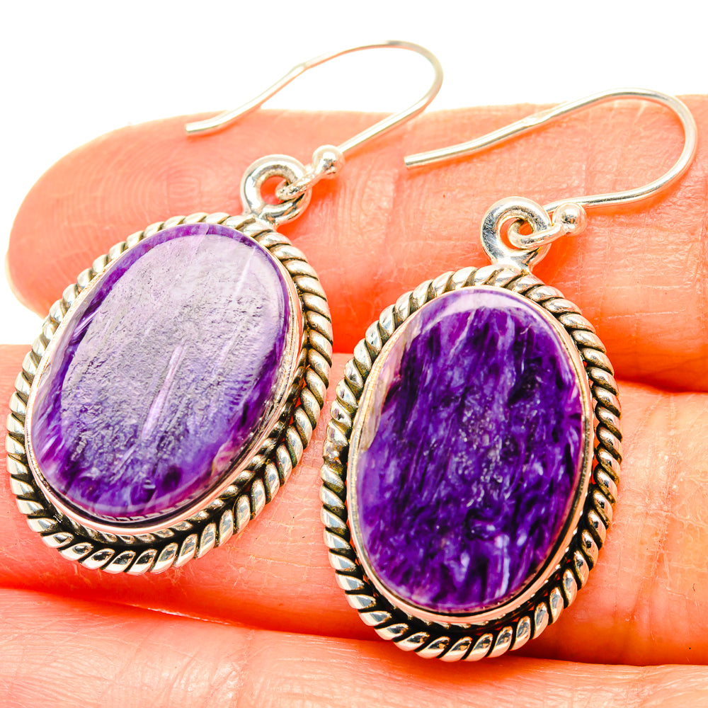 Charoite Earrings handcrafted by Ana Silver Co - EARR426728