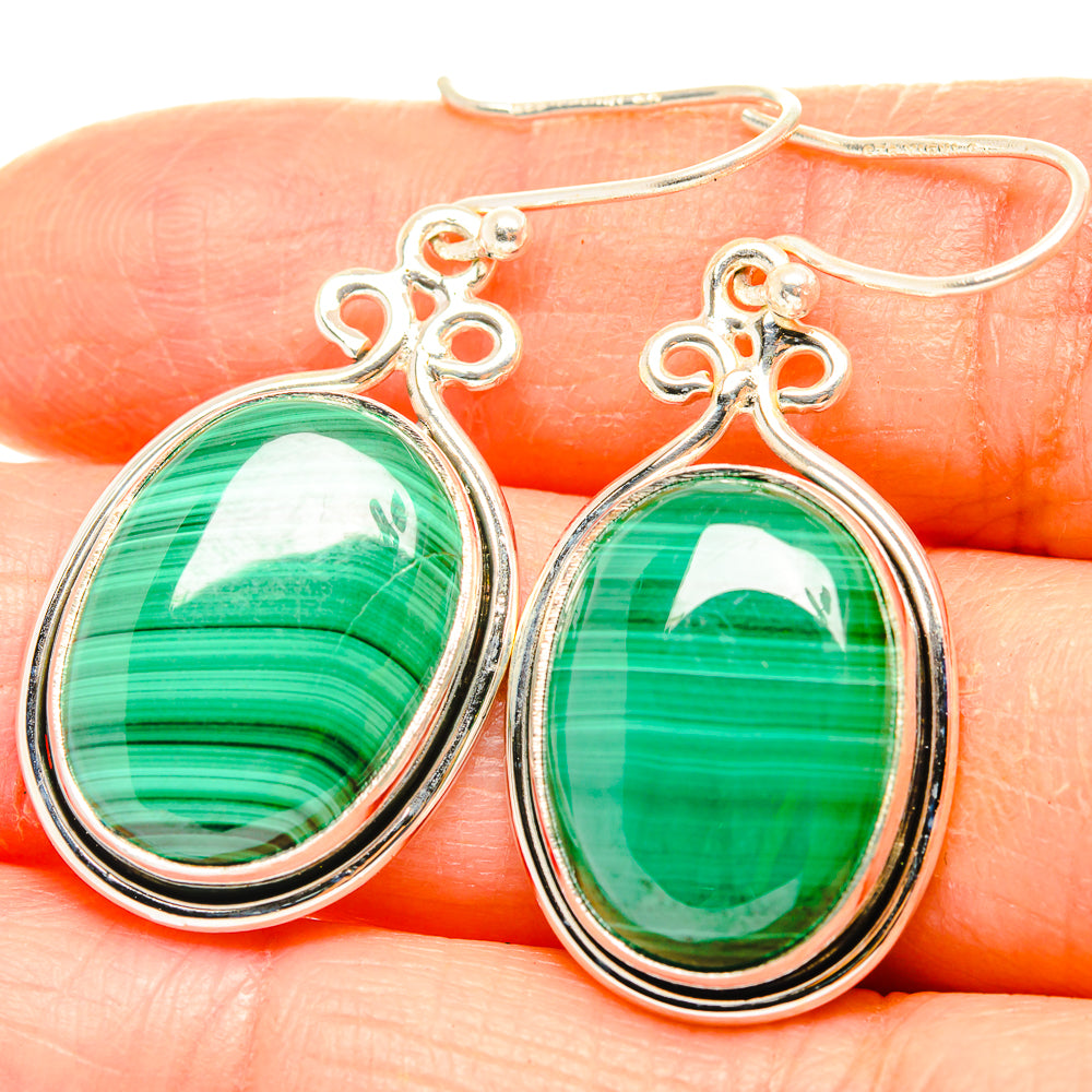 Malachite Earrings handcrafted by Ana Silver Co - EARR426732