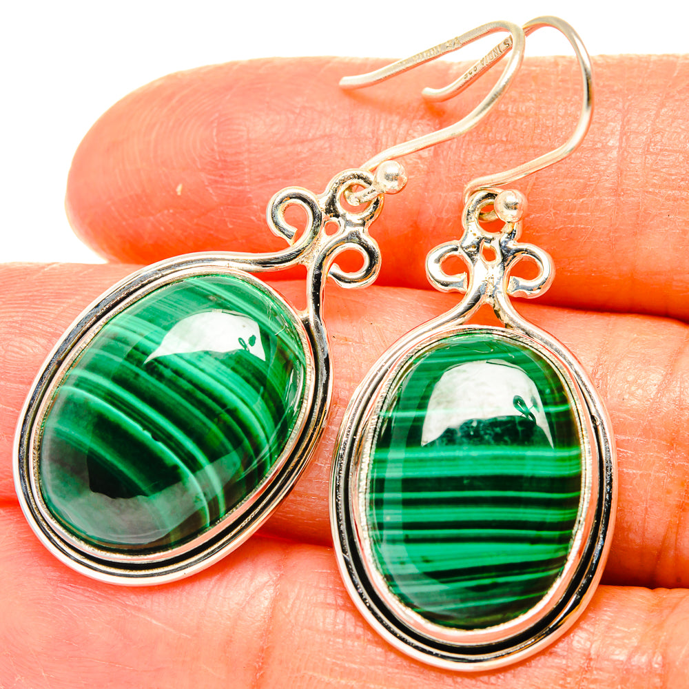 Malachite Earrings handcrafted by Ana Silver Co - EARR426739