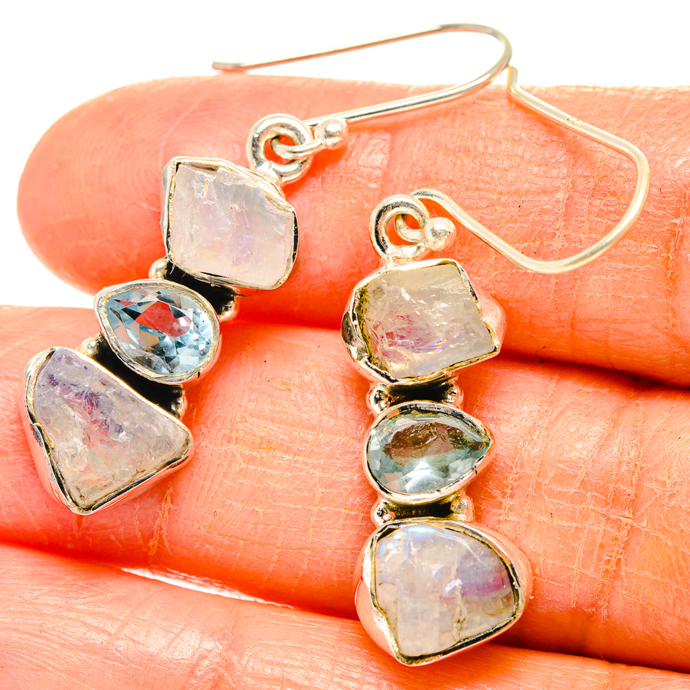Rainbow Moonstone Earrings handcrafted by Ana Silver Co - EARR426754