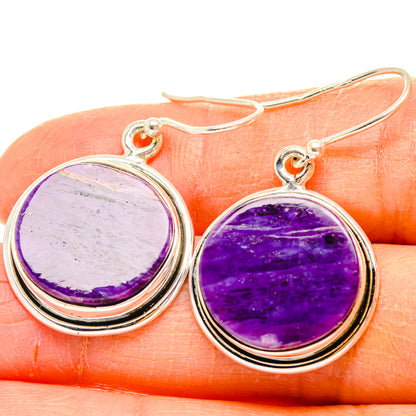 Charoite Earrings handcrafted by Ana Silver Co - EARR426776