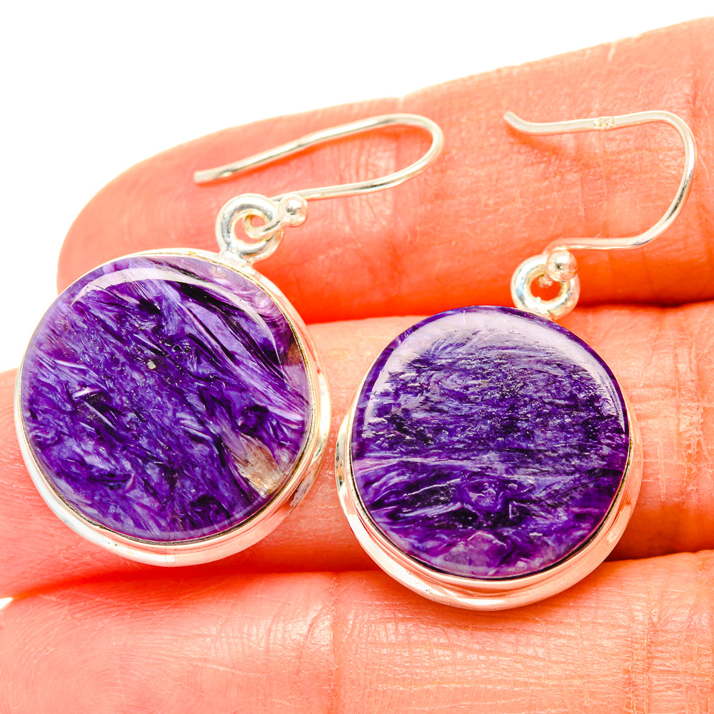 Charoite Earrings handcrafted by Ana Silver Co - EARR426787