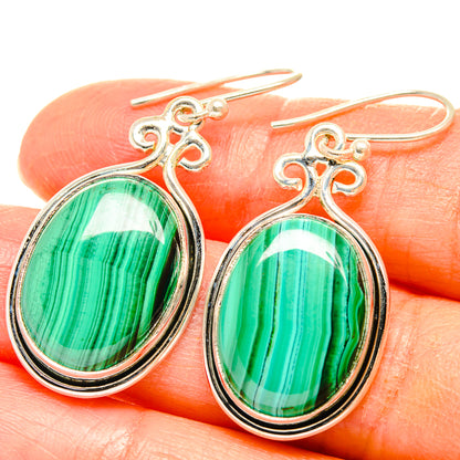Malachite Earrings handcrafted by Ana Silver Co - EARR426802
