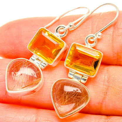 Rutilated Quartz Earrings handcrafted by Ana Silver Co - EARR426812