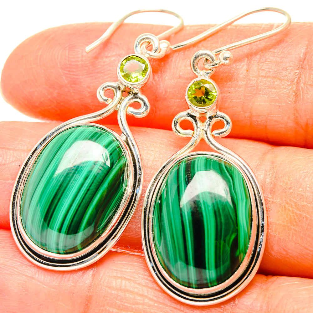 Malachite Earrings handcrafted by Ana Silver Co - EARR426829
