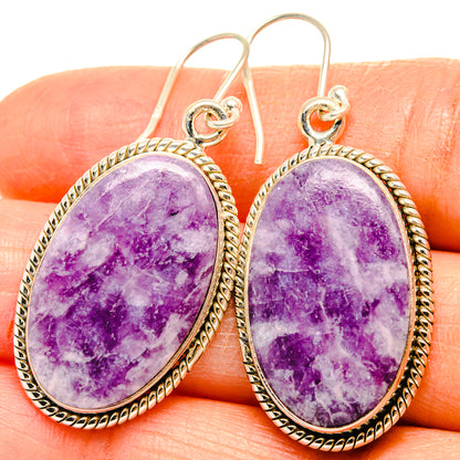 Lepidolite Earrings handcrafted by Ana Silver Co - EARR426843