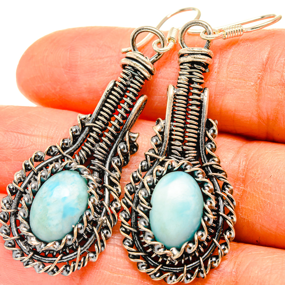 Larimar Earrings handcrafted by Ana Silver Co - EARR426847