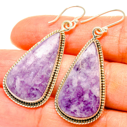Lepidolite Earrings handcrafted by Ana Silver Co - EARR426863