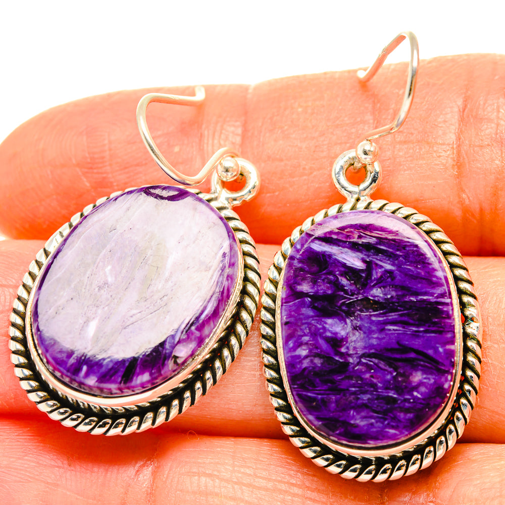 Charoite Earrings handcrafted by Ana Silver Co - EARR426869