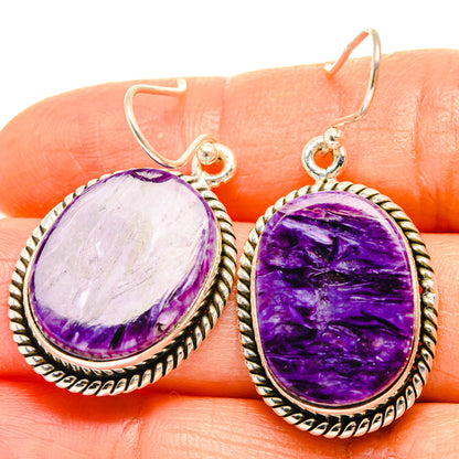 Charoite Earrings handcrafted by Ana Silver Co - EARR426869