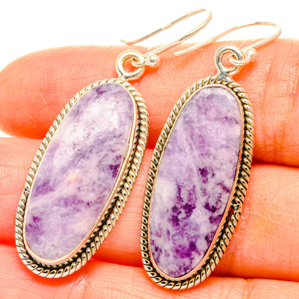 Lepidolite Earrings handcrafted by Ana Silver Co - EARR426870