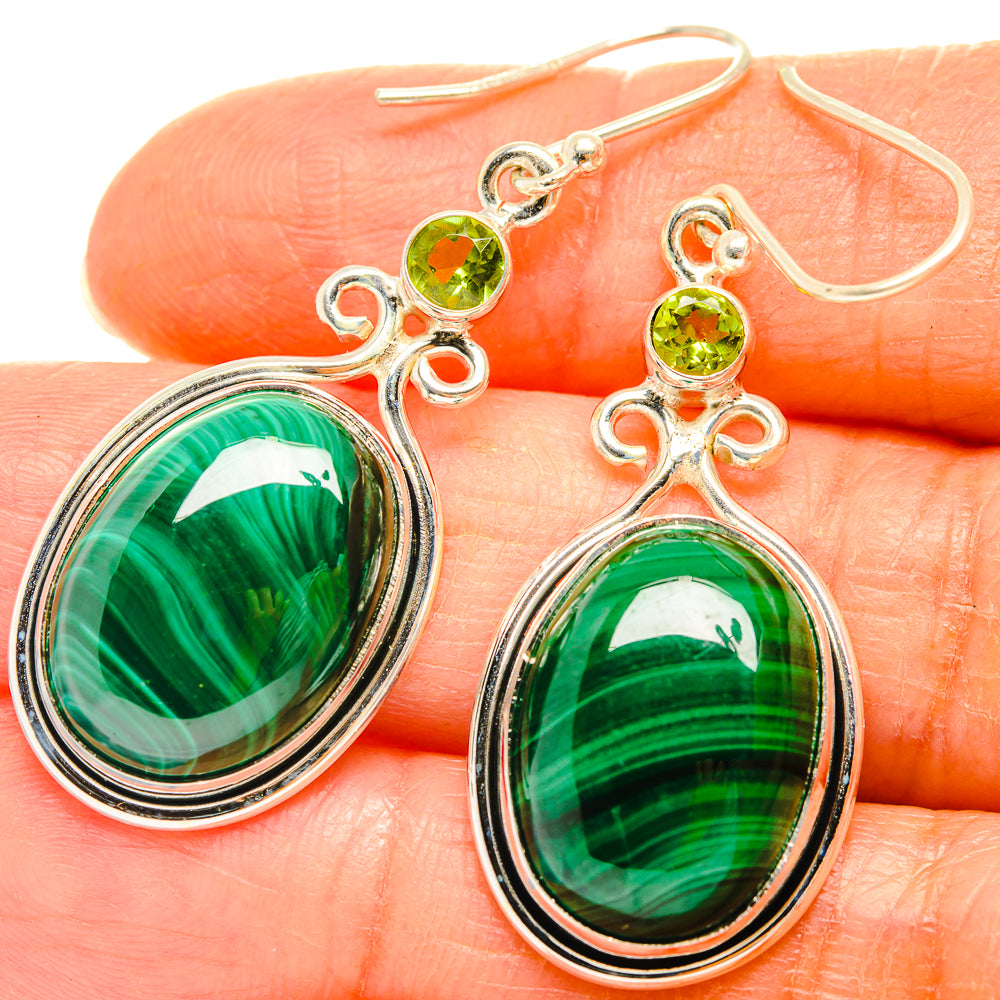 Malachite Earrings handcrafted by Ana Silver Co - EARR426884