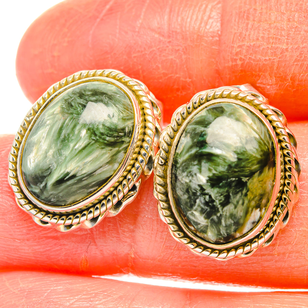 Seraphinite Earrings handcrafted by Ana Silver Co - EARR426901