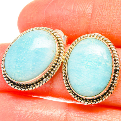 Amazonite Earrings handcrafted by Ana Silver Co - EARR426902