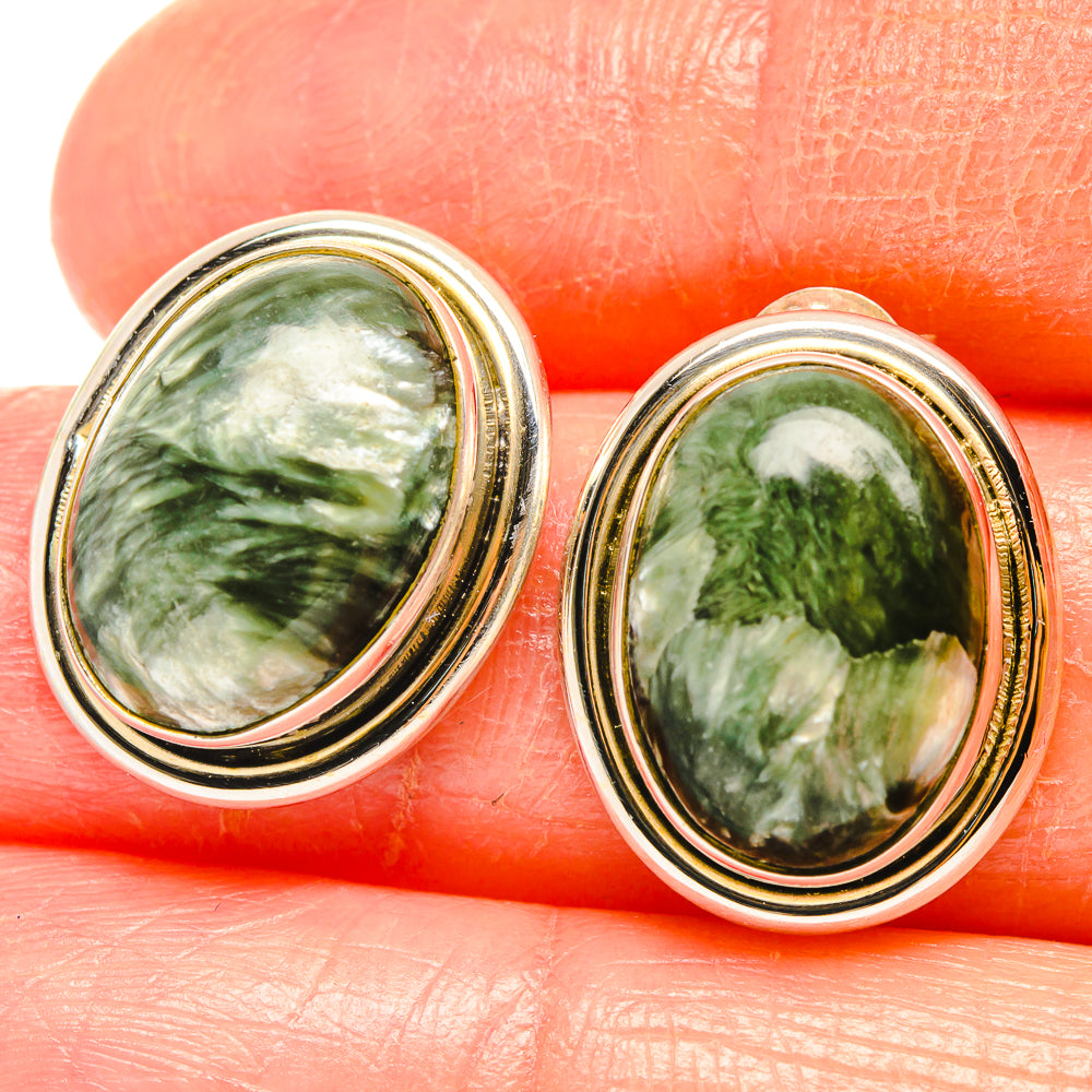 Seraphinite Earrings handcrafted by Ana Silver Co - EARR426923