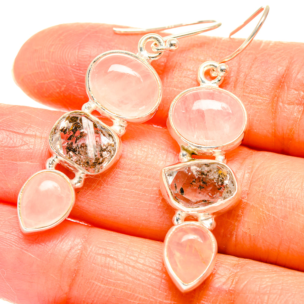 Rose Quartz Earrings handcrafted by Ana Silver Co - EARR426929