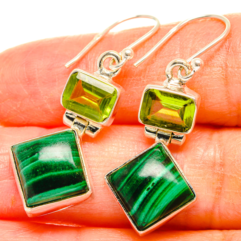 Malachite Earrings handcrafted by Ana Silver Co - EARR426956