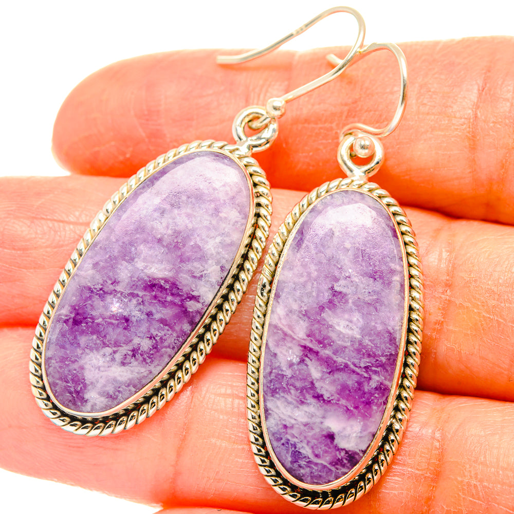 Lepidolite Earrings handcrafted by Ana Silver Co - EARR426966