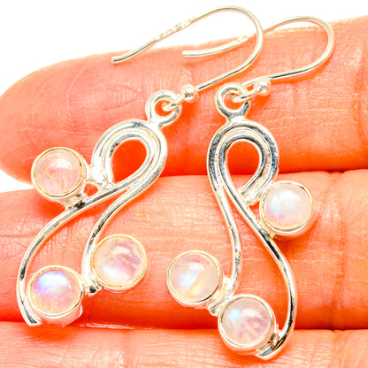 Rainbow Moonstone Earrings handcrafted by Ana Silver Co - EARR426988