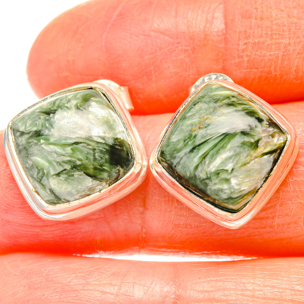 Seraphinite Earrings handcrafted by Ana Silver Co - EARR426990