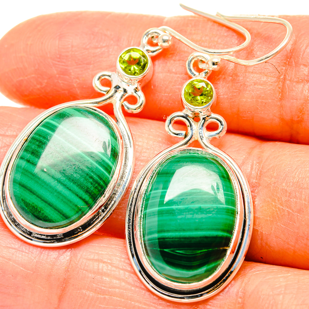 Malachite Earrings handcrafted by Ana Silver Co - EARR426998